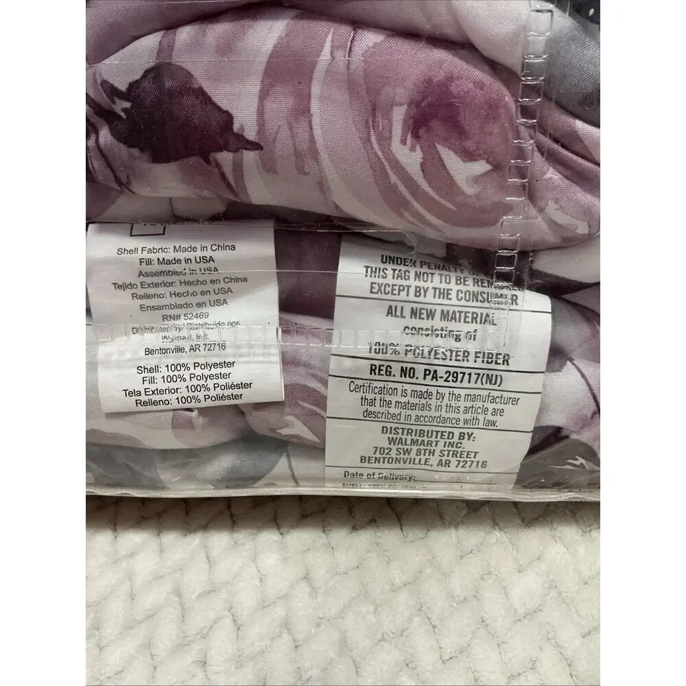 mainstays bed in a bag queen Flower Bedding Set NWT 3634